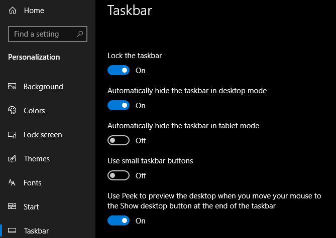 taskbar not working windows 10